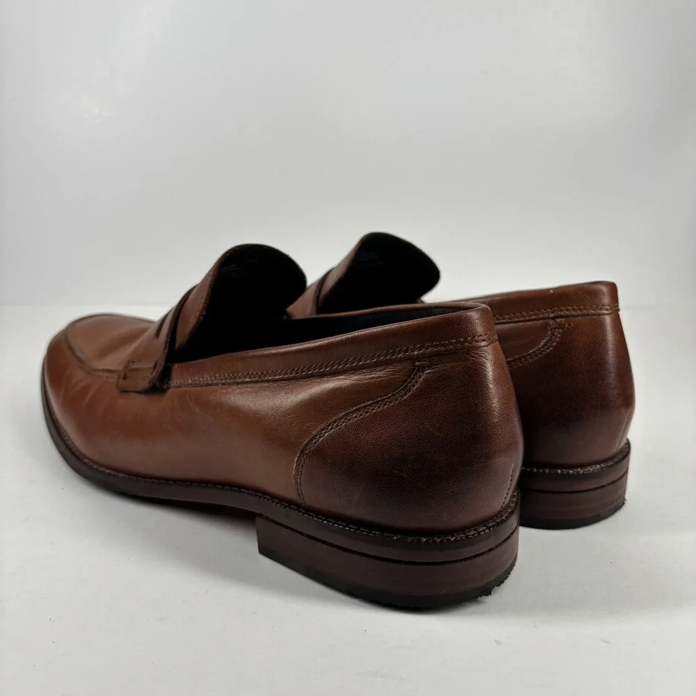 Cole‎ Haan Warner Grand Men's US 12M British Tan Leather Penny Loafers C29038